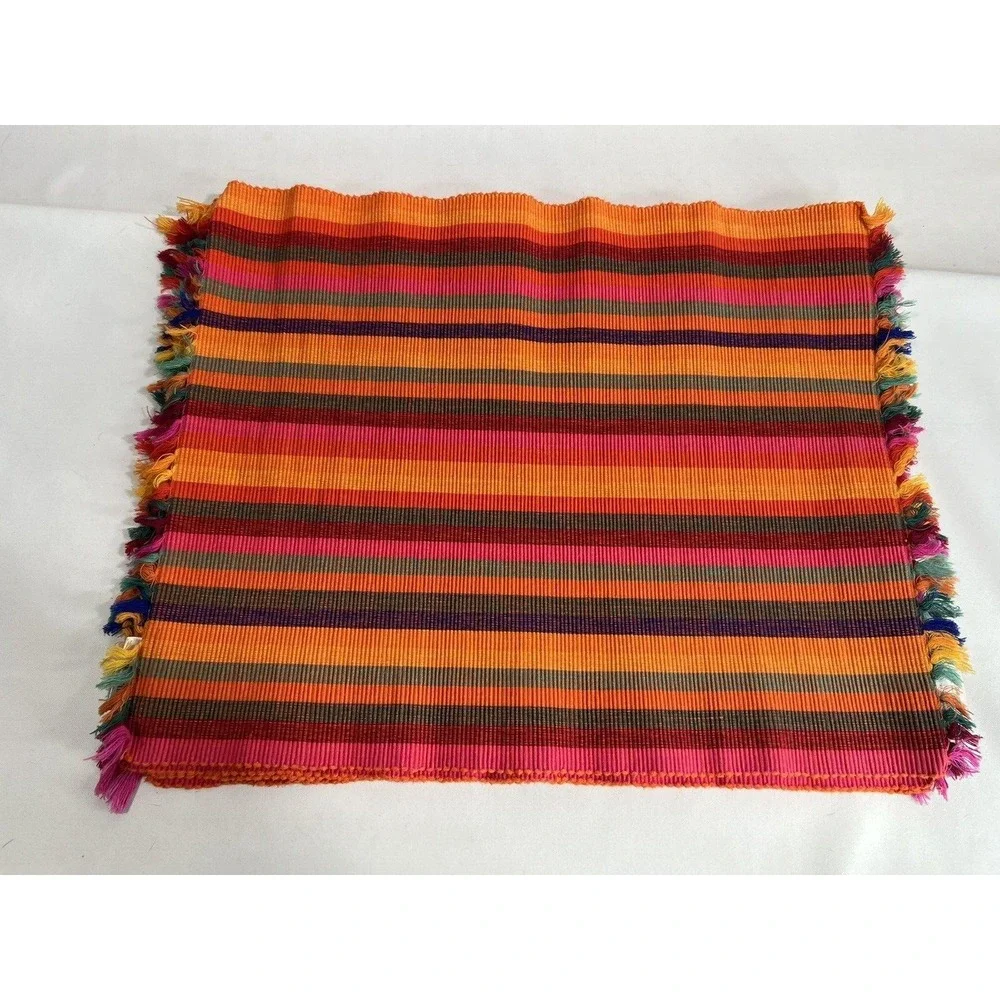 Crate And Barrel Placemats Set Of 4 Fiesta Stripe Cottagecore Table Decor